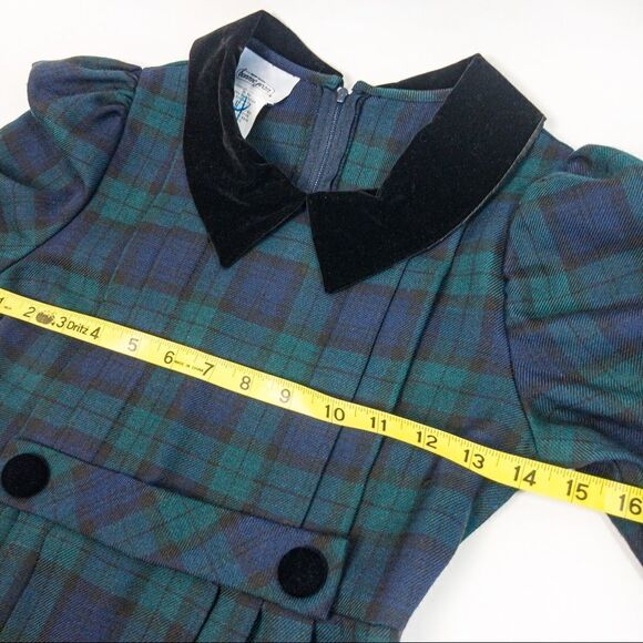 Vintage Bonnie Jean New York Green Plaid Formal Party Dress Sz 10 (Girls) - Picture 6 of 8